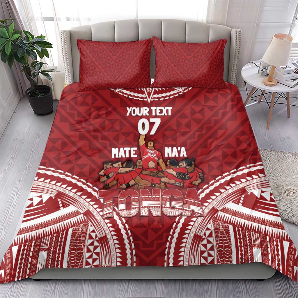 Personalized Mate Maa Tonga Rugby Bedding Set Ofa Atu Tonga