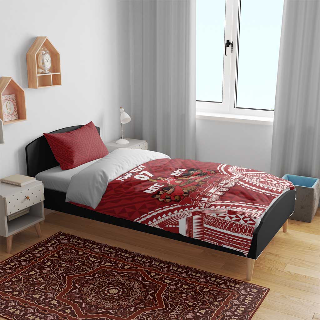 Personalized Mate Maa Tonga Rugby Bedding Set Ofa Atu Tonga
