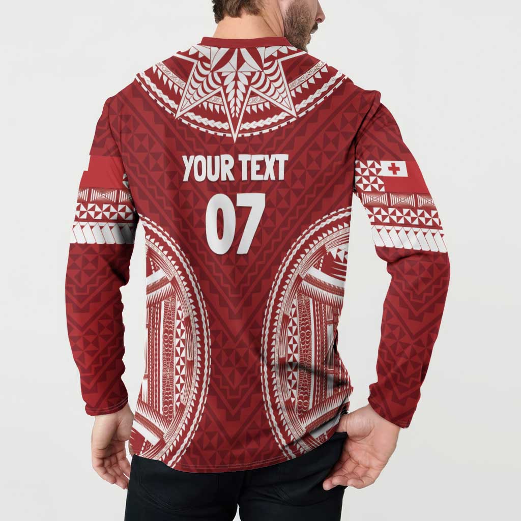 Personalized Mate Maa Tonga Rugby Button Sweatshirt Ofa Atu Tonga