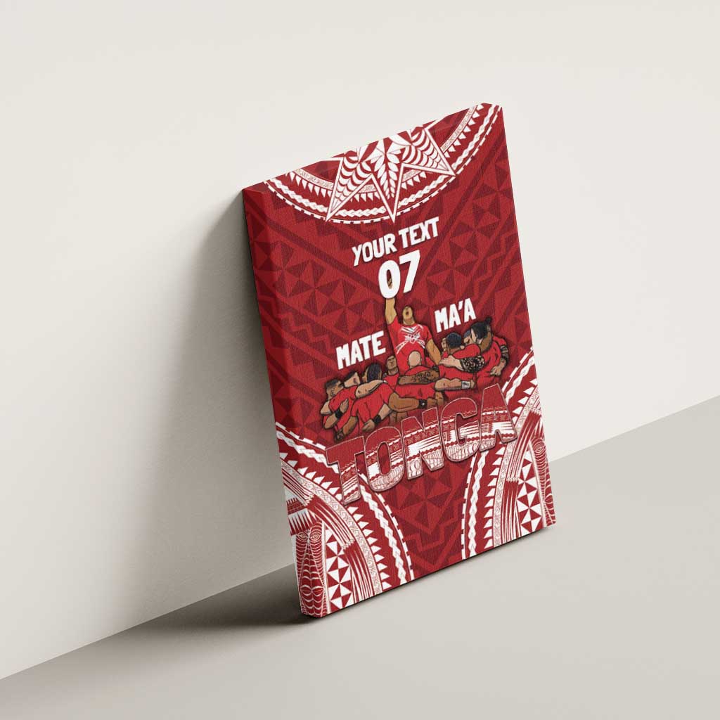 Personalized Mate Maa Tonga Rugby Canvas Wall Art Ofa Atu Tonga