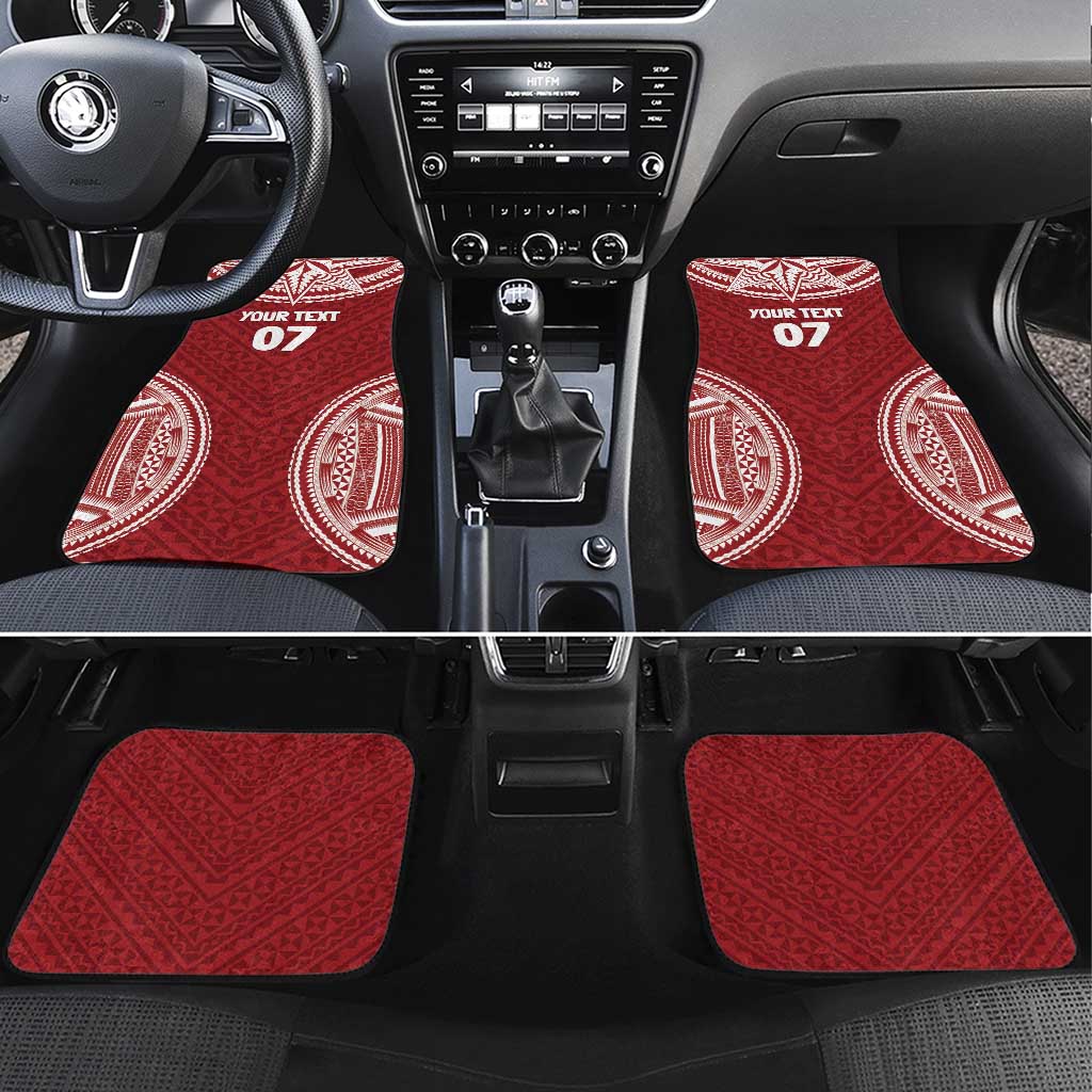 Personalized Mate Maa Tonga Rugby Car Mats Ofa Atu Tonga LT7 Set 4pcs Red - Polynesian Pride