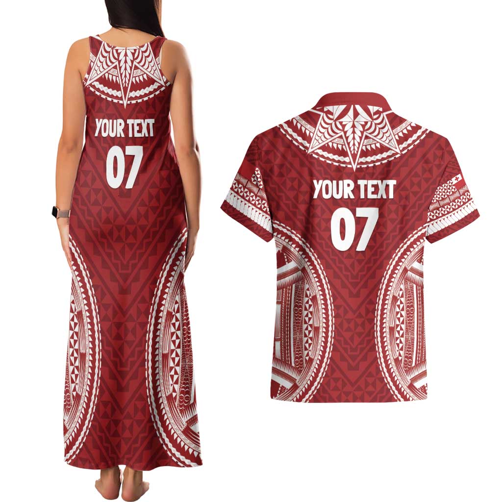 Personalized Mate Maa Tonga Rugby Couples Matching Tank Maxi Dress and Hawaiian Shirt Ofa Atu Tonga