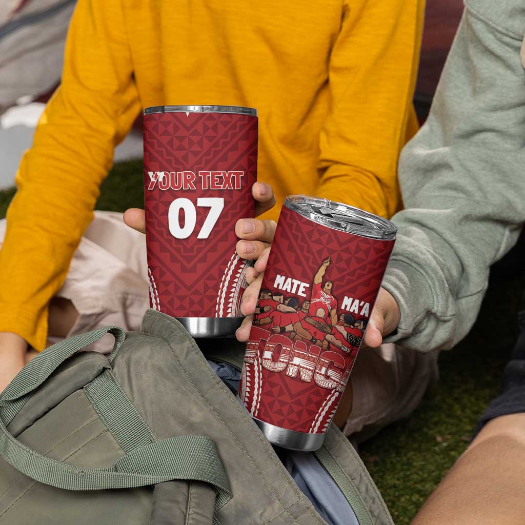 Personalized Mate Maa Tonga Rugby Tumbler Cup Ofa Atu Tonga