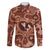 Hawaii Plumeria Family Matching Long Sleeve Bodycon Dress and Hawaiian Shirt Hau'oli la Makuahine Sunburned LT7 Dad's Shirt - Long Sleeve Brown - Polynesian Pride