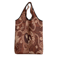 Hawaii Plumeria Grocery Bag Hau'oli la Makuahine Sunburned