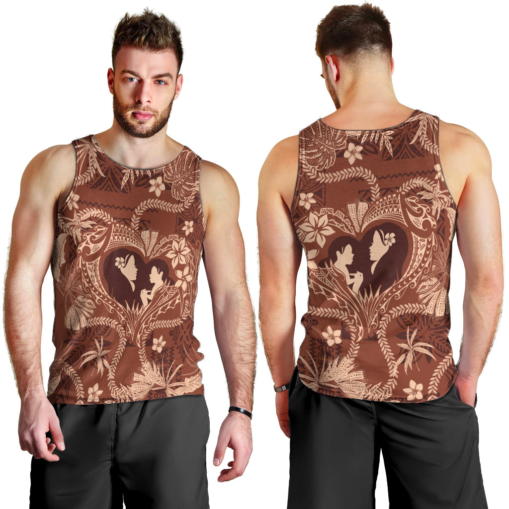 Hawaii Plumeria Men Tank Top Hau'oli la Makuahine Sunburned LT7 - Polynesian Pride