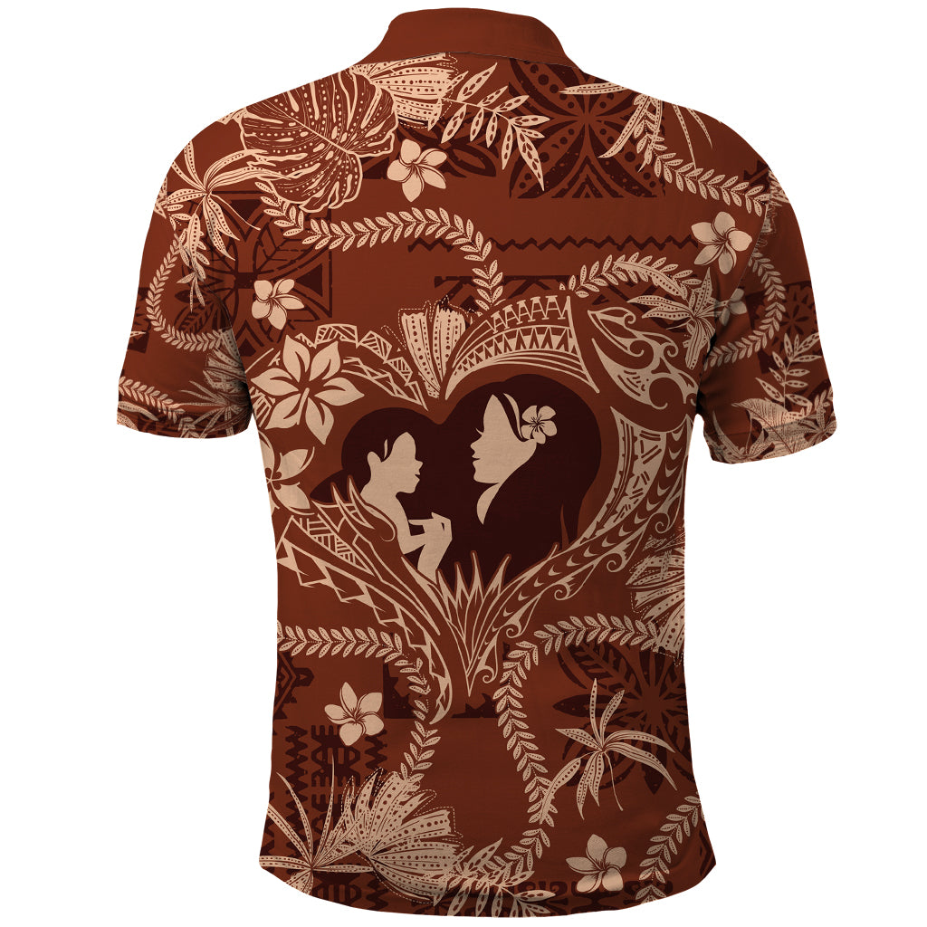 Hawaii Plumeria Polo Shirt Hau'oli la Makuahine Sunburned LT7 - Polynesian Pride