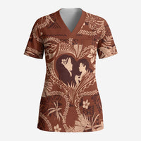 Hawaii Plumeria Scrub Top Hau'oli la Makuahine Sunburned - Polynesian Pride