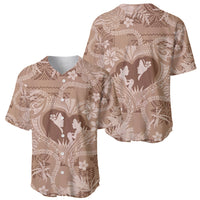 Hawaii Plumeria Baseball Jersey Hau'oli la Makuahine Beige LT7 - Polynesian Pride