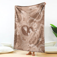 Hawaii Plumeria Blanket Hau'oli la Makuahine Beige LT7 - Polynesian Pride