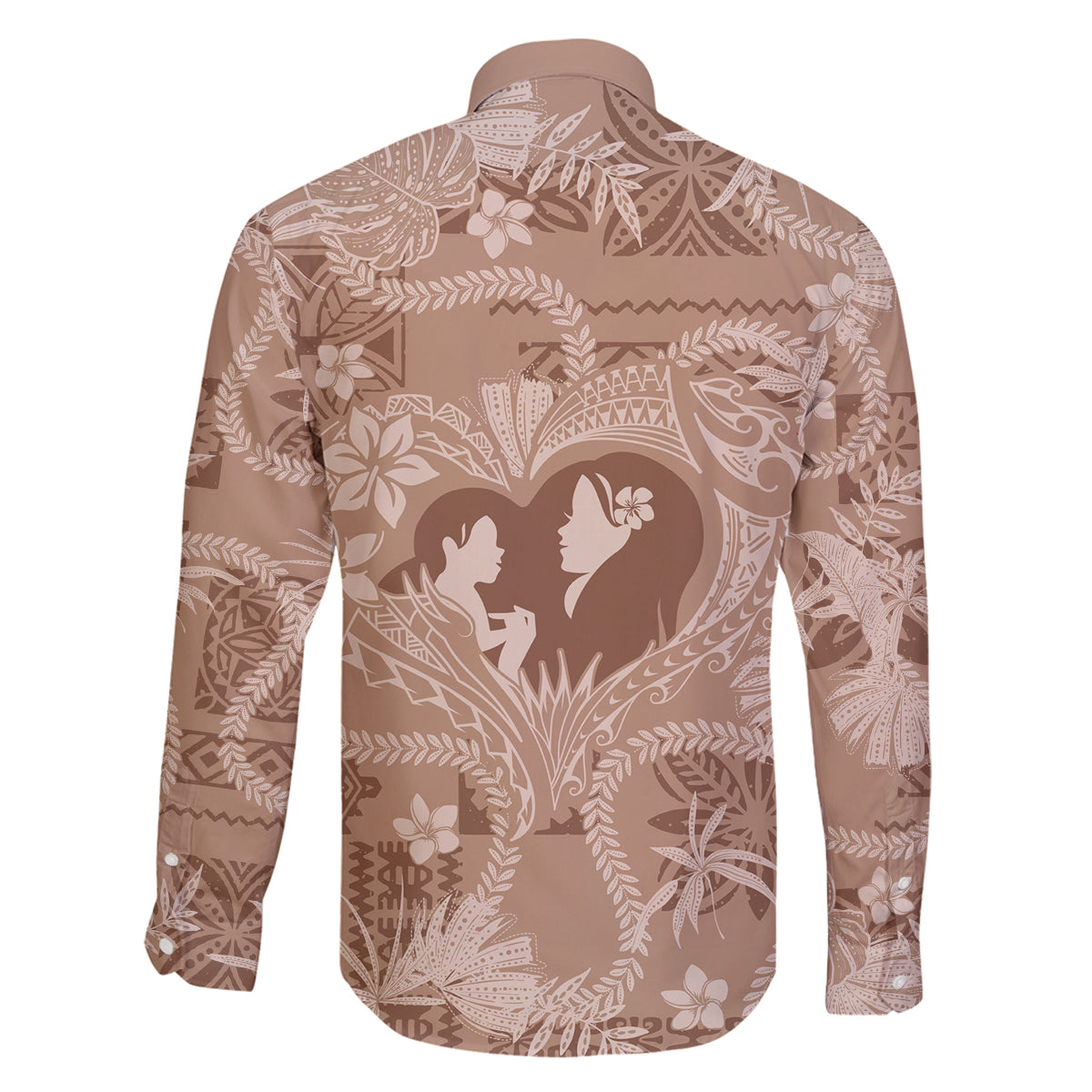 Hawaii Plumeria Family Matching Mermaid Dress and Hawaiian Shirt Hau'oli la Makuahine Beige LT7 - Polynesian Pride