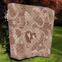 Hawaii Plumeria Quilt Hau'oli la Makuahine Beige LT7 - Polynesian Pride