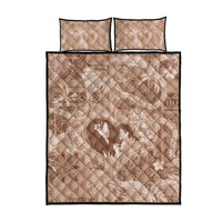 Hawaii Plumeria Quilt Bed Set Hau'oli la Makuahine Beige LT7 - Polynesian Pride