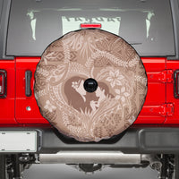 Hawaii Plumeria Spare Tire Cover Hau'oli la Makuahine Beige LT7 - Polynesian Pride