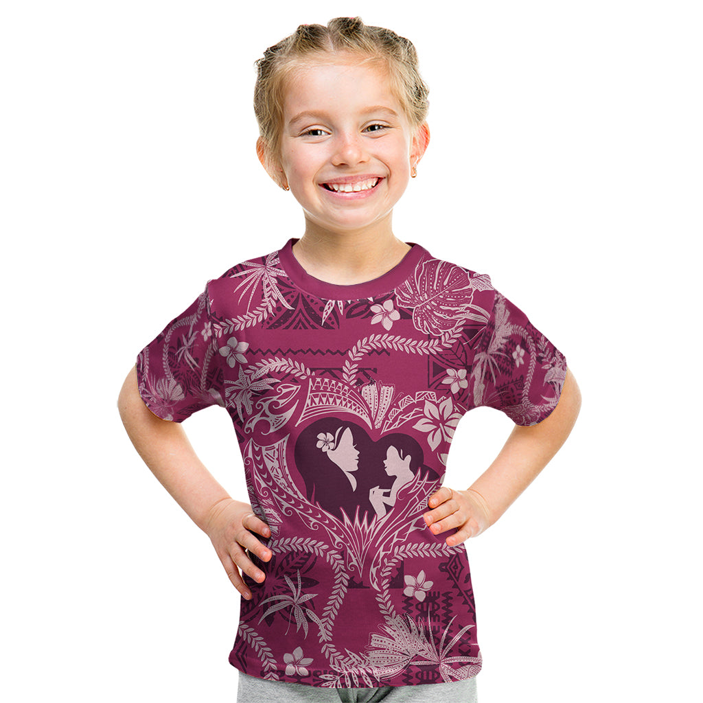 Hawaii Plumeria Kid T Shirt Hau'oli la Makuahine Rosy LT7 Pink - Polynesian Pride