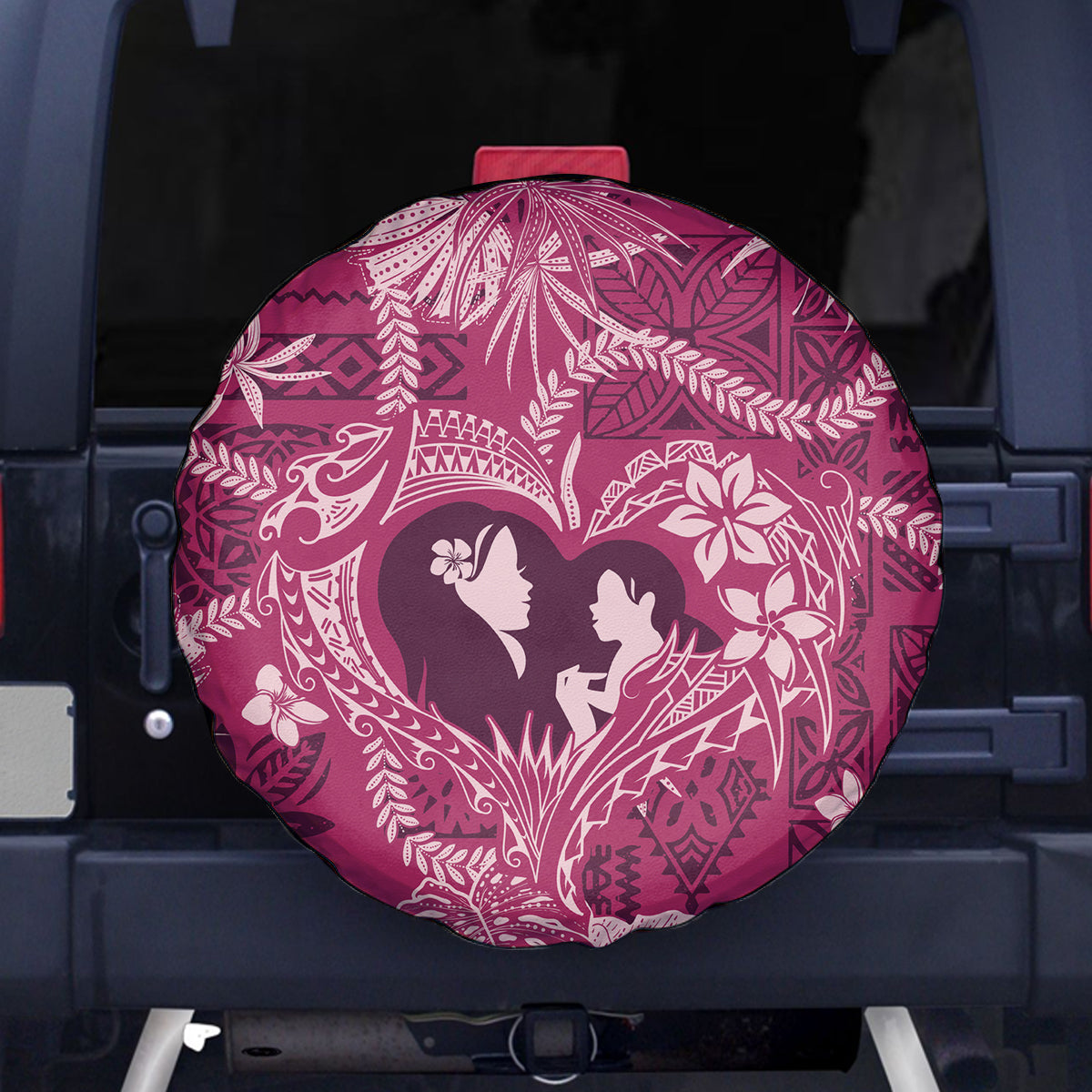 Hawaii Plumeria Spare Tire Cover Hau'oli la Makuahine Rosy LT7 - Polynesian Pride