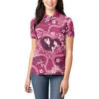 Hawaii Plumeria Women Polo Shirt Hau'oli la Makuahine Rosy LT7 - Polynesian Pride