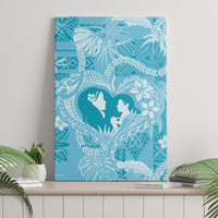 Hawaii Plumeria Canvas Wall Art Hau'oli la Makuahine Turquoise LT7 - Polynesian Pride