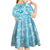 Hawaii Plumeria Kid Short Sleeve Dress Hau'oli la Makuahine Turquoise LT7 - Polynesian Pride