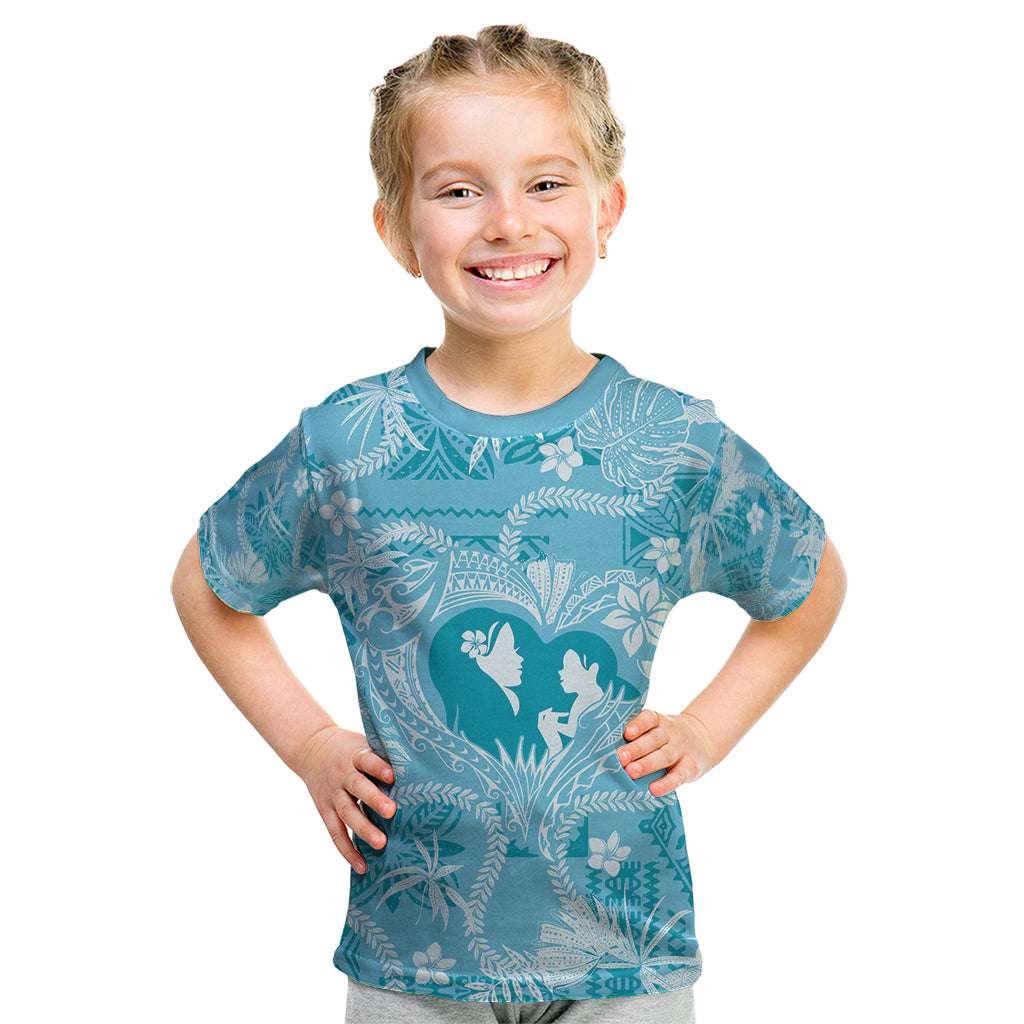 Hawaii Plumeria Kid T Shirt Hau'oli la Makuahine Turquoise LT7 Turquoise - Polynesian Pride