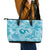 Hawaii Plumeria Leather Tote Bag Hau'oli la Makuahine Turquoise LT7 - Polynesian Pride