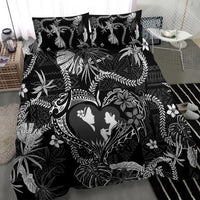 Hawaii Plumeria Bedding Set Hau'oli la Makuahine Monochrome LT7 - Polynesian Pride
