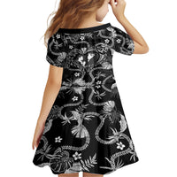 Hawaii Plumeria Family Matching Short Sleeve Bodycon Dress and Hawaiian Shirt Hau'oli la Makuahine Monochrome LT7 - Polynesian Pride
