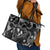 Hawaii Plumeria Leather Tote Bag Hau'oli la Makuahine Monochrome LT7 - Polynesian Pride