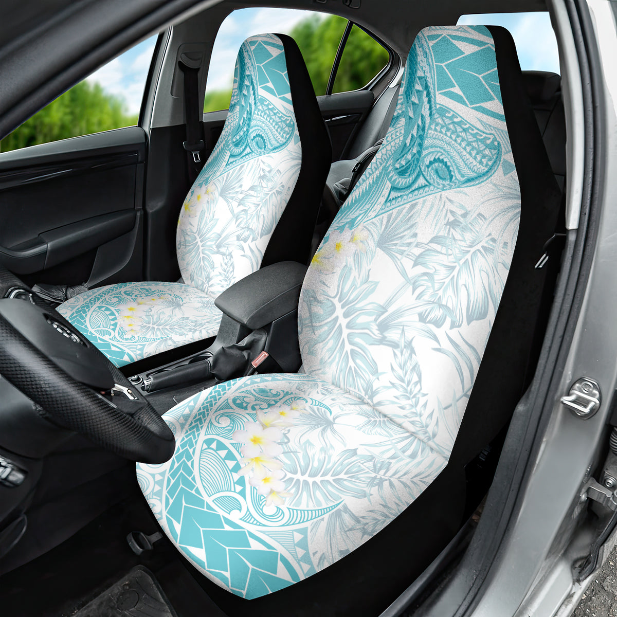 Polynesia Humpback Whale Car Seat Cover Tropical Plumeria Turquoise