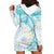 Polynesia Humpback Whale Hoodie Dress Tropical Plumeria Turquoise