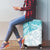 Polynesia Humpback Whale Luggage Cover Tropical Plumeria Turquoise