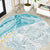 Polynesia Humpback Whale Round Carpet Tropical Plumeria Turquoise