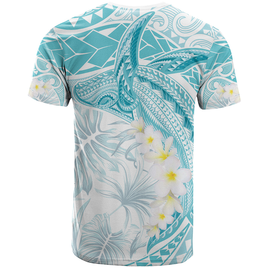 Polynesia Humpback Whale T Shirt Tropical Plumeria Turquoise