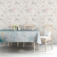 Polynesia Humpback Whale Tablecloth Tropical Plumeria Turquoise
