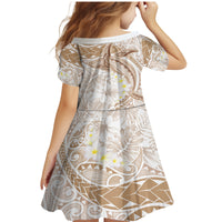 Polynesia Humpback Whale Family Matching Mermaid Dress and Hawaiian Shirt Tropical Plumeria Beige