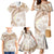 Polynesia Humpback Whale Family Matching Mermaid Dress and Hawaiian Shirt Tropical Plumeria Beige