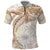 Polynesia Humpback Whale Polo Shirt Tropical Plumeria Beige