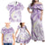 Polynesia Humpback Whale Family Matching Off Shoulder Maxi Dress and Hawaiian Shirt Tropical Plumeria Lavender
