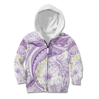 Polynesia Humpback Whale Kid Hoodie Tropical Plumeria Lavender