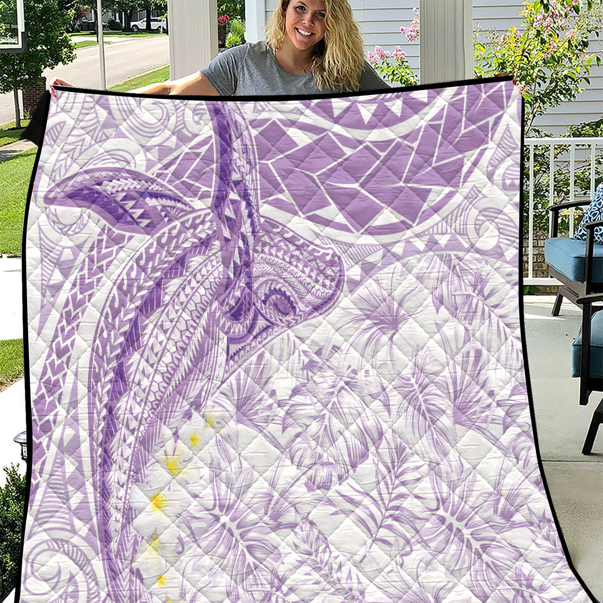 Polynesia Humpback Whale Quilt Tropical Plumeria Lavender LT7 Lavender - Polynesian Pride