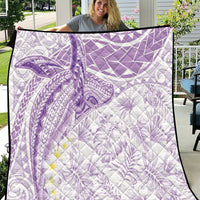 Polynesia Humpback Whale Quilt Tropical Plumeria Lavender
