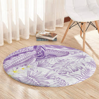 Polynesia Humpback Whale Round Carpet Tropical Plumeria Lavender LT7 - Polynesian Pride