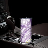 Polynesia Humpback Whale Skinny Tumbler Tropical Plumeria Lavender