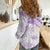 Polynesia Humpback Whale Women Casual Shirt Tropical Plumeria Lavender