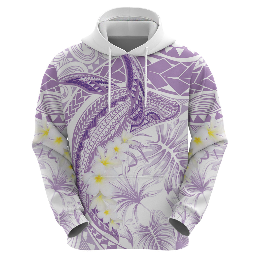 Polynesia Humpback Whale Zip Hoodie Tropical Plumeria Lavender LT7 - Polynesian Pride