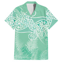 Aotearoa Maori Koru Curves Hawaiian Shirt Silver Ferns - Mint LT7 Mint Green - Polynesian Pride