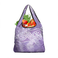 Aotearoa Maori Koru Curves Grocery Bag Silver Ferns - Amethyst LT7 1-pack One Size Purple - Polynesian Pride