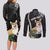 Personalised Polynesian Dog Couples Matching Long Sleeve Bodycon Dress and Long Sleeve Button Shirts Corgi Mix Tropical Flowers LT7 - Polynesian Pride