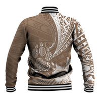 Personalised Polynesian Pacific Bulldog Baseball Jacket With Brown Hawaii Tribal Tattoo Patterns LT7 - Polynesian Pride