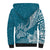 Personalised Polynesian Pacific Bulldog Sherpa Hoodie With Teal Hawaii Tribal Tattoo Patterns LT7 - Polynesian Pride